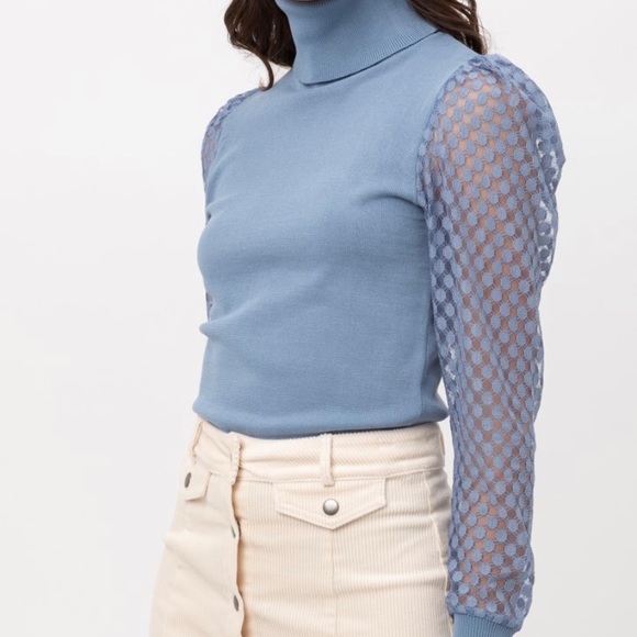 Puff Sleeve Turtleneck Sweater - Picture 3 of 4